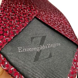 Ermenegildo Zegna Tie REGAL Red pattern Silk Italy